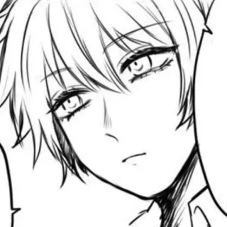 🌟 Anime, Manga, Portret, Postać, Rysunek, Szkic telegram sticker
