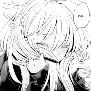 🎀 Fuu... Anime, Manga, Meisje, Moe, Pen, Expressie telegram sticker