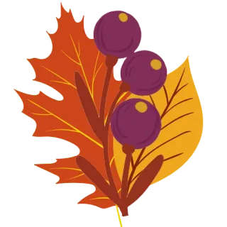 💐 outono, folhas, bagas, outono, folhagem, colheita, natureza telegram sticker