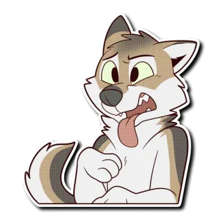 🤢 loup, animal, dessin animé, mignon, autocollant, poilu telegram sticker