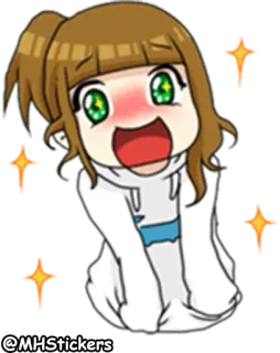 😍 @MHStickers anime, cartoon, kawaii, cute, manga, excited, happy telegram sticker