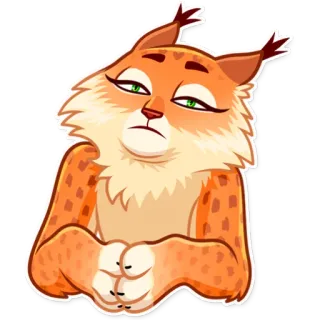 😒 lynx, cat, animal, cartoon, sticker whatsapp sticker