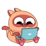 👨💻 kat, laptop, vis, cartoon, dier, schattig, sticker telegram sticker