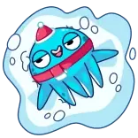 ☺️ octopus, cartoon, christmas, winter, festive, sea creature telegram sticker