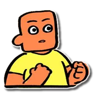 😦 cartoon, character, fist, determination, comic telegram sticker