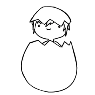 🙃 ovo, eclosão, chibi, fofo, desenho animado telegram sticker