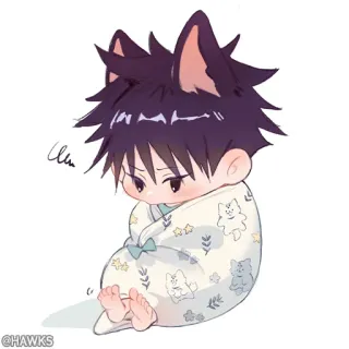 🖤 Anime, Cartone animato, Kawaii, Chibi, Carino, Manga, Bebè, Orecchie da gatto whatsapp sticker