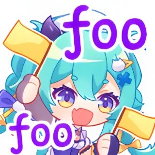 🤗 foo foo アニメ, 漫画, キャラクター, 可愛い, 旗 telegram sticker