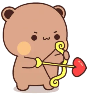 🐻 Bär, Amor, Pfeil, Liebe, Herz, niedlich, Cartoon telegram sticker