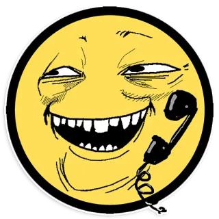 🌝 emoji, phone, meme, trollface whatsapp sticker
