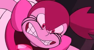 😡 Spinel Steven Universe cartoon, pink, villain, angry, facial expression whatsapp sticker