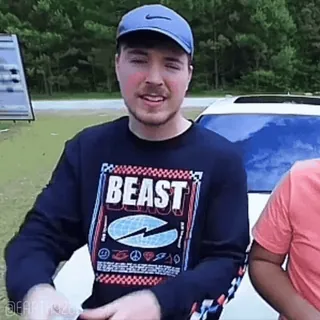 😎 MrBeast BEAST MrBeast, YouTube, Influenceur, Célébrité, Créateur de contenu whatsapp sticker