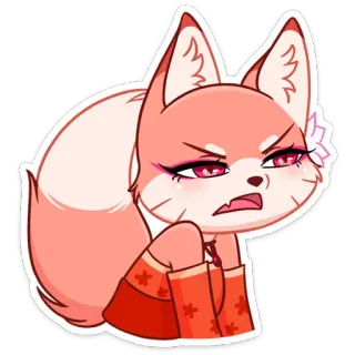 😠 лиса, злой, мультфильм, животное, милый telegram sticker