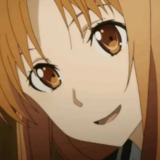 🧡 Asuna Yuuki Sword Art Online アニメ, 女の子, 笑顔, ポートレート, ソードアート・オンライン, アスナ telegram sticker