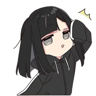 🖤 Anime, Chica, Lindo, Chibi, Dibujos animados, Pegatina telegram sticker