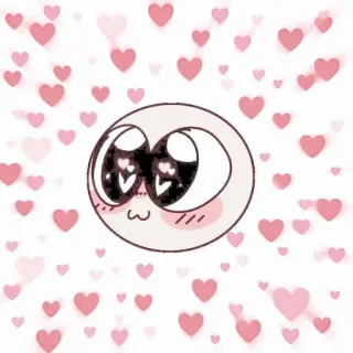 💖 dễ thương, tình yêu, kawaii, trái tim, mắt, ứng đỏ telegram sticker