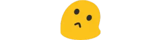☹ Emoji, Geel, Blob, Verdrietig, Verward telegram sticker