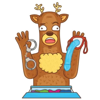 😳 veado, piada, brinquedo sexual, humor adulto, novidade, desenho animado, algemas telegram sticker