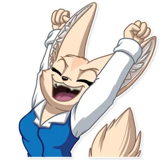 😆 Fennec, Anime, Volpe, Sticker, Cartone animato, Mammifero whatsapp sticker