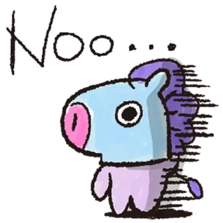 🙂 Mang BT21 Noo... BT21, Mang, cute, sticker, cartoon, animal telegram sticker