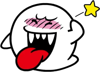 😅 Boo Super Mario Buu Huu, Super Mario, Geist, Stern telegram sticker