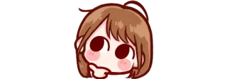 🤔 Anime, Dziewczyna, Myślenie, Pytanie, Słodkie telegram sticker