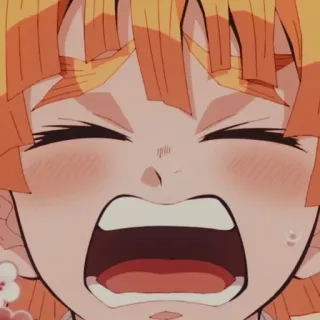 🌟 Zenitsu Agatsuma Demon Slayer anime, demon slayer, zenitsu, emotional, screaming, agatsuma telegram sticker