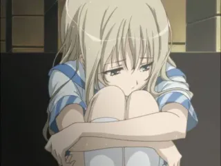🧁 Anime, Ragazza, Triste whatsapp sticker