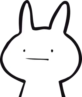 😐 Dibujos animados, Blanco, Minimalista, Animal, Mono, Divertido telegram sticker