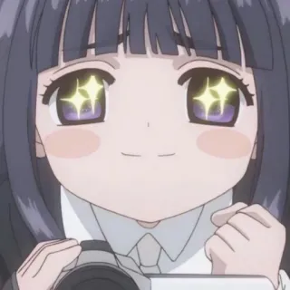 🐿 Anime, Fille, Appareil photo, Yeux pétillants, Mignon, Personnage, Dessin animé whatsapp sticker