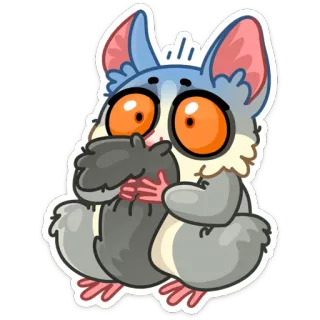 😳 adesivo, animal, fofo, desenho animado, lêmure, olhos grandes telegram sticker