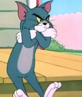 😠 Tom Cat Tom and Jerry Cartoon, Katze, Wütend, Lustig, Animation telegram sticker