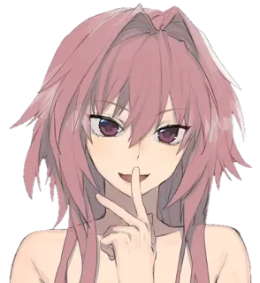 🤐 Anime, Mangá, Personagem, Cabelo rosa telegram sticker