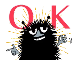🦋 OK ok, accord, approbation, dessin animé, personnage whatsapp sticker
