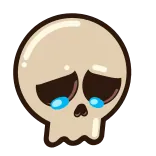 😭 skull, sad, crying, emoji, cartoon, tears whatsapp sticker