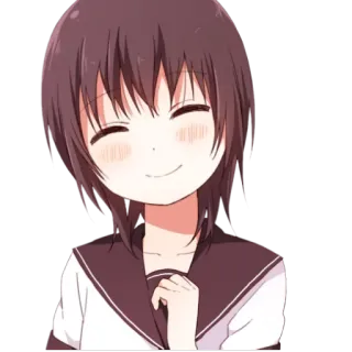 ☺️ Anime, cô gái, đồng phục học sinh, nụ cười, dễ thương whatsapp sticker