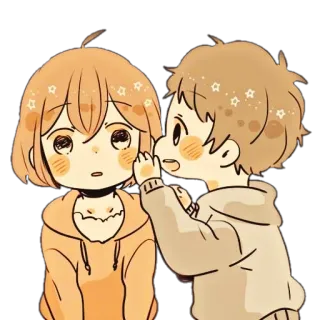 🌸 Anime, Paar, Kawaii, Freundschaft, Cartoon telegram sticker