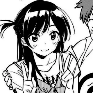 🎐 Anime, Friedenszeichen, Manga, Cartoon, Mädchen, Illustration telegram sticker