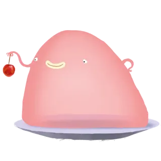 🍨 rosa, mancha, cereza, mono, dibujos animados telegram sticker