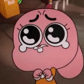 😢 Anais Watterson The Amazing World of Gumball 만화, 애니메이션, 캐릭터, 귀여운, 웃긴, 분홍색, 토끼 telegram sticker