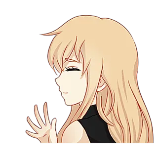 👋 ragazza anime, cartone animato, ragazza, amichevole, che saluta, illustrazione telegram sticker
