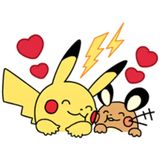 ❤ Pikachu Pokemon pokemon, pikachu, carino, amore, anime, cuore telegram sticker