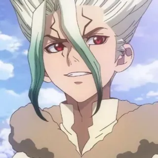 🥬 Senku Ishigami Dr. Stone Аниме, Доктор Стоун, Сенку Ишигами, Наука, Учёный, Манга, Персонаж whatsapp sticker