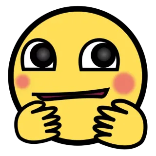 🤗 emoji, carino, giallo, arrossire telegram sticker