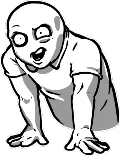 😧 Hoạt hình, Đàn ông, Hài hước, Biểu cảm, Bò, Nhãn dán telegram sticker
