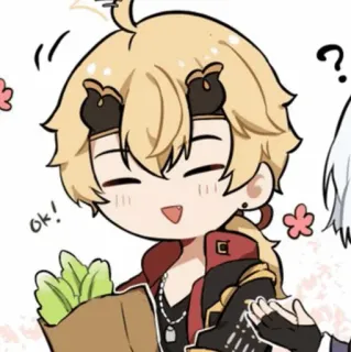 🍡 Thoma Genshin Impact ok! Anime, Gra wideo, Genshin Impact, Thoma, Słodkie, Chibi telegram sticker