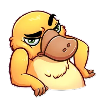 ❓ platypus, cartoon, animal, grumpy, sticker telegram sticker