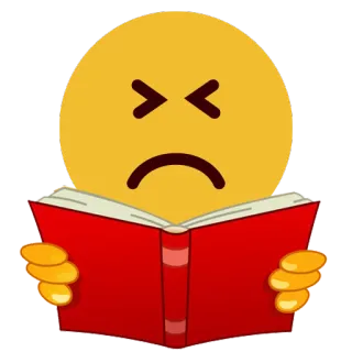 📔 emoji, leyendo, libro, enojado, molesto telegram sticker