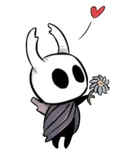 ❤️ The Knight Hollow Knight Hollow Knight, El Caballero, Videojuego, Corazón, Flor telegram sticker
