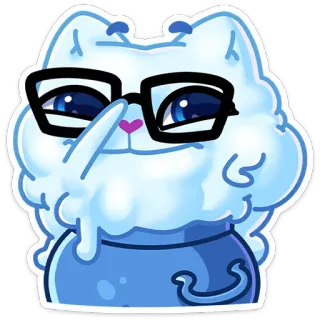🤓 gato, dibujos animados, gafas, lindo, pegatina, mago telegram sticker